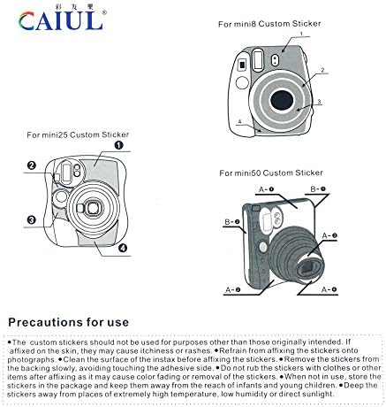 FoRapıd Yaratıcı Fujifilm Instax Mini 9 / Mini 8 Kamera Dekoratif Vücut Sticker/Kamera Dekor Sticker Çıkartmaları ile Uyumlu