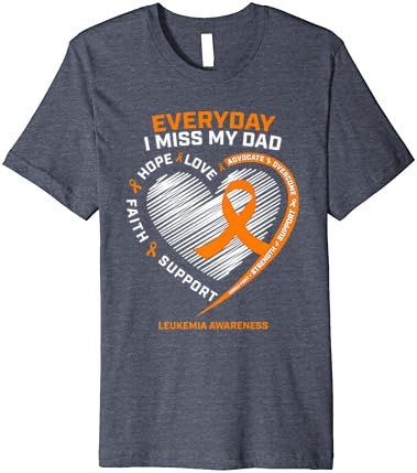 Sevgi dolu Bellek Anısına Baba Baba Lösemi Farkındalık Premium T-Shirt