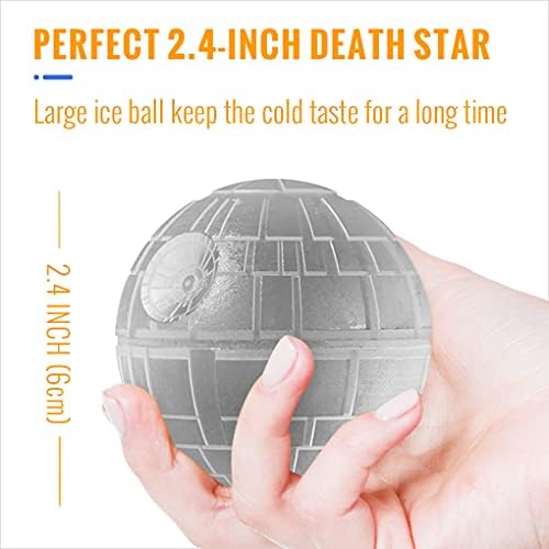 Yuvarlak Buz Küp Kalıp Star Wars Ölüm Yıldızı Silikon Buz Kalıpları Viski Bourbon Kokteyller Çikolata (3 Paket + 1 Tepsi)