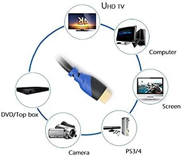 Ethernet ile ACL Yüksek Hızlı HDMI Kablosu Erkek-Erkek (100 Feet / Siyah) 4K 30Hz, 3D, 1080p ve Ses Dönüşünü Destekler, 4 Paket