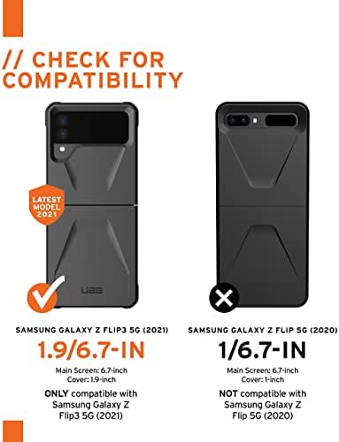 KENTSEL ZIRH DİŞLİ UAG için Tasarlanmış Samsung Galaxy Z Flip3 5G (2021) Kılıf Sivil Şık Ultra-İnce Şok-Emici Koruyucu Kapak,