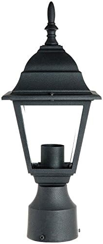 Sunlite ODİ1150 15 inç Dekoratif Işık Sonrası Dış Mekan Armatürü, Şeffaf Camlı Siyah Kaplama