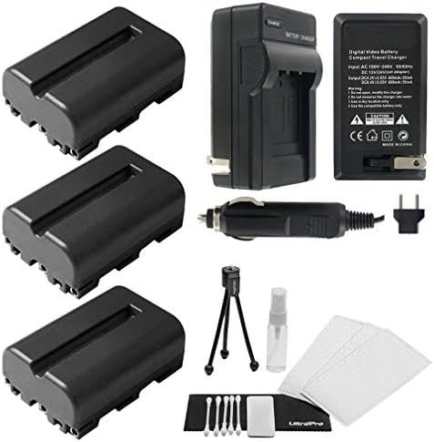 3-Pack NP-FM500 / NP-FM500H Yüksek Kapasiteli Yedek Piller ile Hızlı Seyahat Şarj için Seçin Sony Alpha DSLR Kameralar-UltraPro