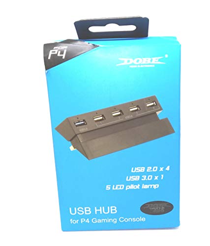 Dobe PS4 USB Hub 5 Bağlantı Noktası Beyaz (USB 3.0 x1 + USB 2.0 x4) Orijinal Sony PS4 Konsolu için USB Genişletme Bağlantı Noktası-PS4