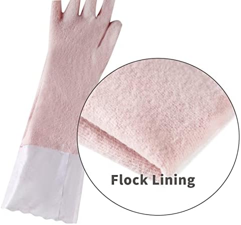 Bulaşık eldivenleri temizlik eldiveni Lastik Eldiven 2 pairs Kullanımlık Mutfak Su Geçirmez Akın Astar Ev Uzun Manşet Büyük