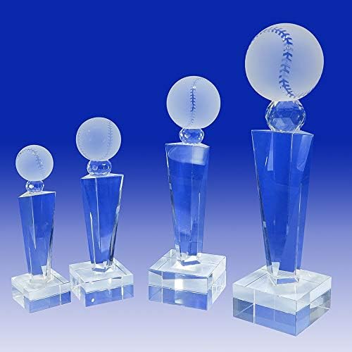 Kristal Beyzbol Softbol Şampiyonası Spor Little League Trophy Kişiselleştirilmiş Özel Lazer Kazınmış Gravür Kristal Cam Şampiyonası