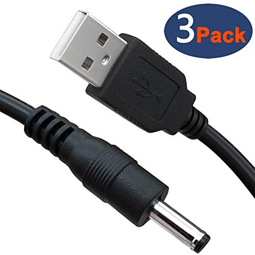 3-Pack 4ft USB DC 3.5 mm x 1.35 mm 5 Volt DC varil Jack güç kablosu, USB LED şerit ışıkları el feneri şarj Kablosu USB A Erkek