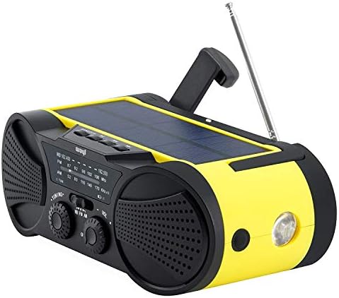 Acil Hava Radyo 4000mAh-Taşınabilir, Güneş Enerjili, El Krank, AM FM NOAA Hava istasyonları, USB Cep Telefonu Şarj cihazı, SOS