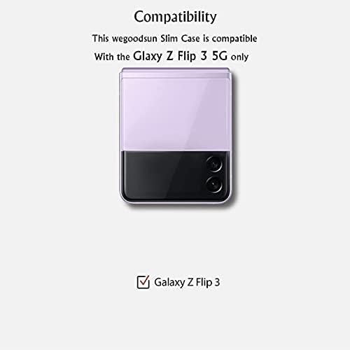 wegoodsun Renk Değişikliği Tasarım Kılıf Samsung Galaxy Z Flip 3 5G için Uyumlu (2021 Yayın), koruyucu Glitter Telefon Kılıfı