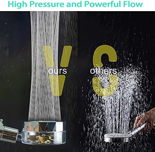 Yüksek Basınçlı Duş Başlığı El-held ile ON / Off Anahtarı, Turboşarjlı Duş Başlığı 360 Derece Dönen, Su Tasarrufu Duş Başlıkları