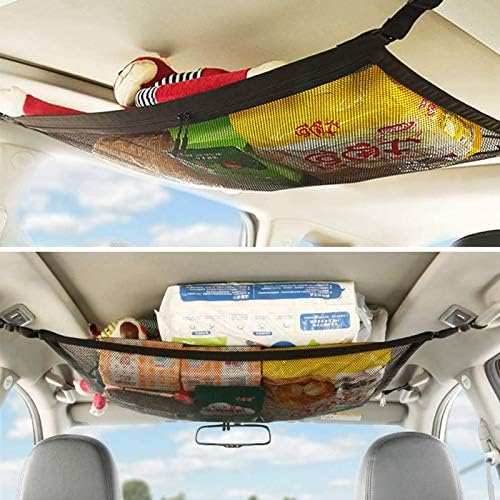 GORGECRAFT Araba tavan kargo ağı Cep Araba Tavan Depolama Ayarlanabilir Iç Örgü Çanta Araba Çatı Çeşitli Eşyalar saklama çantası