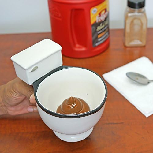 Oldukça Garip Yenilikler Seramik Tuvalet Kahve Kupa-Şimdi Gizli Kaka 11 Ons, Beyaz