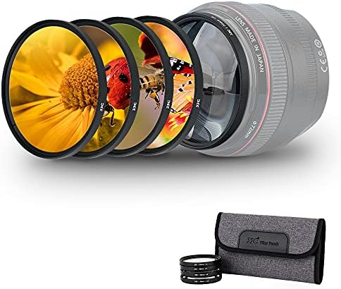 58mm Makro Yakın Çekim Filtre Seti (+2 +4 +8 +10) Makro Filtre Aksesuarı Lens Filtre Kılıfı Canon Rebel T8i, T7i, T6i,T7, T6,