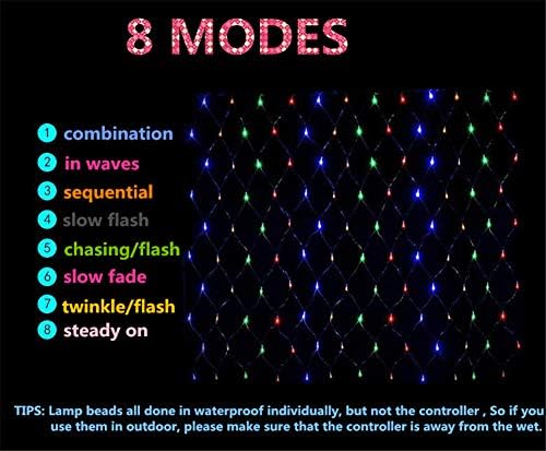 Net peri ışıkları,led 8 modları dim waterproo açık peri ışıkları 8 modları kapalı dekorasyon noel dize lambası-yeşil 10 m x 8
