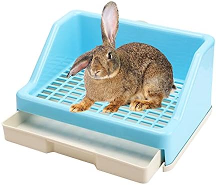 Prettyia Tavşan kum kabı Çekmeceli evcil hayvan tuvaleti Kafes Kutusu Lazımlık Eğitmen Köşe Tepsi Küçük Hayvan evcil hayvan kafesi