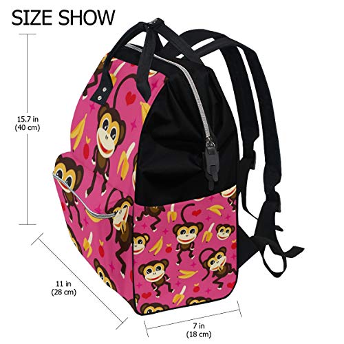 ColourLife bebek bezi çantası sırt çantası çocuklar maymun ve muz rahat sırt çantası çok fonksiyonlu Nappy çantalar