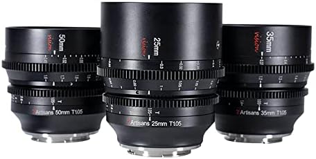 7 zanaatkarlar 25mm / 35mm/50mm T1. 05 Geniş Diyafram Cine Lens Geniş Açılı Manuel Odaklama Düşük Bozulma Mini Sinema Lens (Z