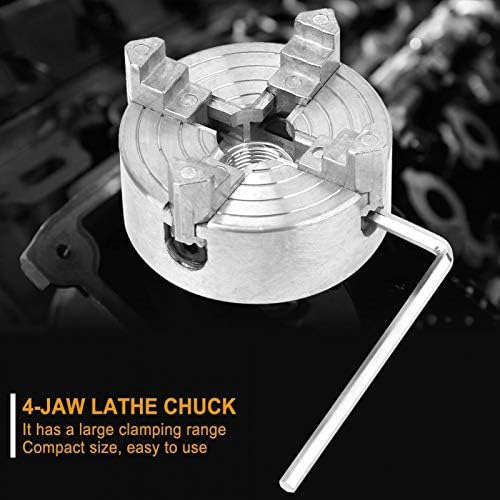 Chuck Torna Parçası, Metal Torna Chuck, Aşınmaya Dayanıklı Büyük Sıkma Aralığı Kompakt Boyutu 4-Çene Tasarım Güçlü ve Dayanıklı