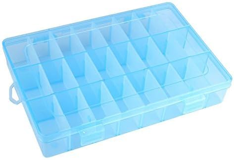 Alloyseed Ayarlanabilir 24 Bölmeli Plastik Saklama Kutusu Takı Küpe Kılıfı (Mavi)