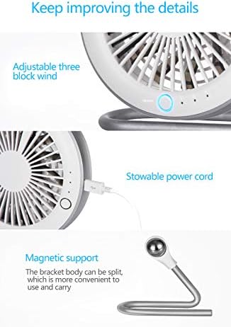 Şarj Edilebilir Masa fanı Pille Çalışan ve USB güç kaynağı 3 Hız, Çevre koruma, uzun servis ömrü, USB Kişisel Fan Sessiz Taşınabilir