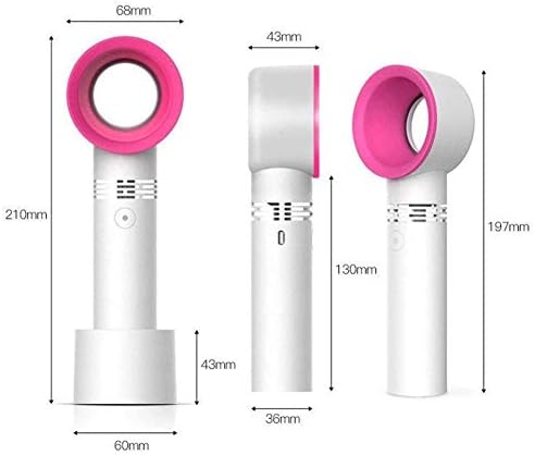 ORRİMO Mini USB Kablosu Yapraksız Kullanışlı Fan 360° Sessiz Taşınabilir Bladeless El Tipi Soğutucu (Siyah, OneSize)