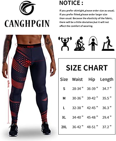 CANGHPGIN erkek Sıkıştırma Pantolon Spor Tayt Erkekler ıçin Gym Koşu Baselayer Serin Kuru Egzersiz Atletik