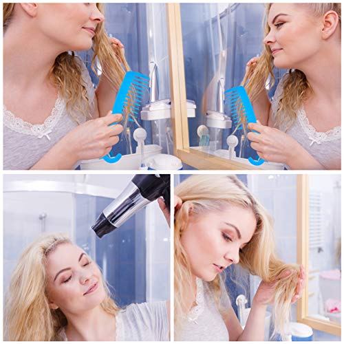 Angolbiz Geniş Diş Saç Tarak: Kıvırcık Detangler Kadın Tırmık Şekillendirici ısıya Dayanıklı Anti Statik Handgrip Duş ıslak Plastik
