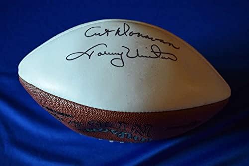 Johnny Unitas Sanat Donovan JSA Coa İmza NFL Futbol İmzalı