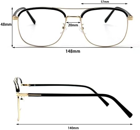 Mavi ışık Engelleme Gözlükleri (Erkek/Kadın) iki parçalı set (Altın)