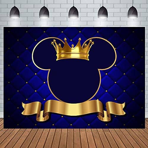 Withu Kraliyet Mavi Mickey Zemin Doğum Günü Partisi Bebek Duş Altın Karikatür Prens Çocuk Fotoğraf Arka Plan fotoğraf kabini