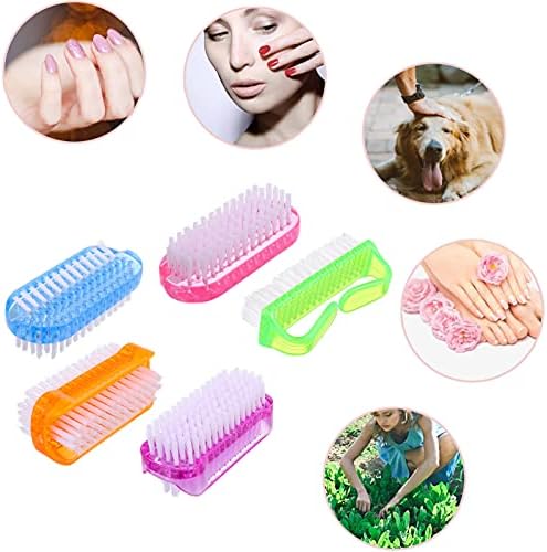 FANKUTOYS 10 ADET Tırnak Temizleme Ovma Fırçası Seti, Plastik Saplı Tırnak Fırçaları, Erkekler Kadınlar için Çift Taraflı Tırnak