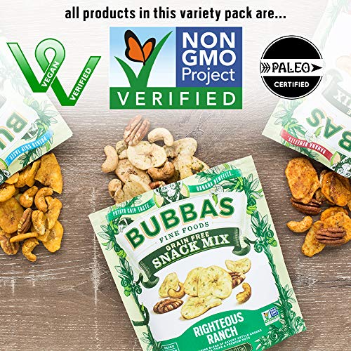 Bubba's Fine Foods Vegan Snack Mix, Variety Pack (5'li Paket) / Tahılsız, Glutensiz, Vegan, Paleo, Süt İçermeyen