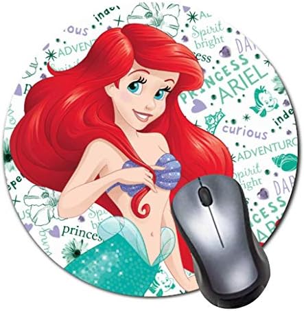 Bilgisayar Oyun Mouse Pad Kaymaz Kauçuk Malzeme Yuvarlak Mat Ofis ve Ev Dizüstü Masaüstü Mousepad için (8 İnç) - Disney Prenses