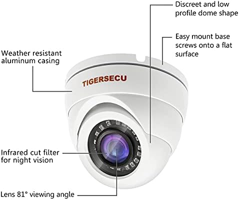 TİGERSECU 1080P 8 Kanallı 4 Dome Kamera DVR Güvenlik Paketi