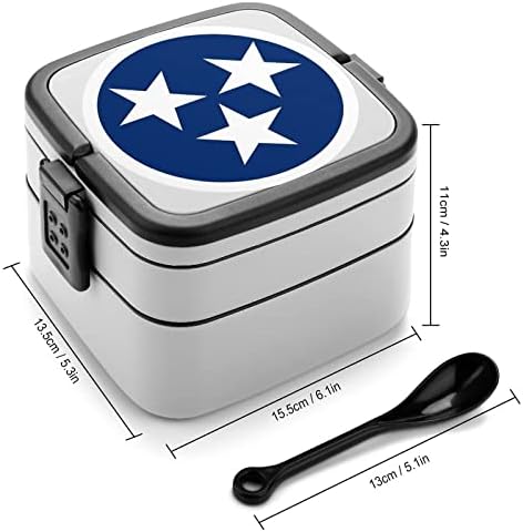 ABD Devlet Bayrağı Tennessee Baskılı Çift Katmanlı Bento Kutu seti Öğle Yemeği Kutuları Gıda Konteyner Yemek Hazırlık Tutucu