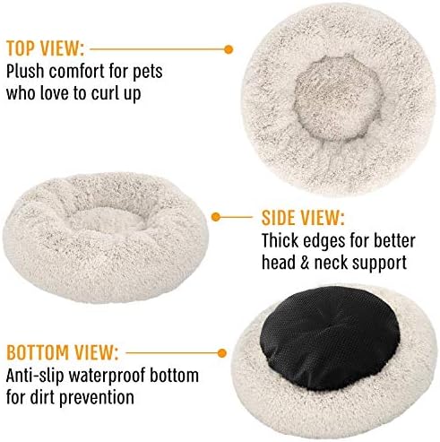 Aktif Evcil Peluş Sakinleştirici köpek yatağı, Küçük Köpekler için Çörek köpek yatağı, Orta ve Büyük, Anti Anksiyete köpek yatağı,