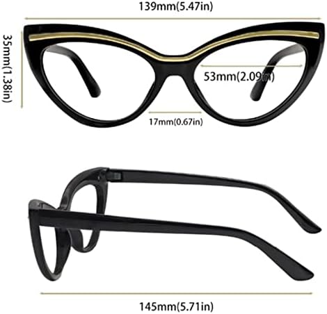 Okuma gözlükleri, Kadın kedi gözü Hipermetrop Gözlük, Vintage Şeffaf Lens presbiyopik Gözlük çerçeveleri, mavi ışık engelleme