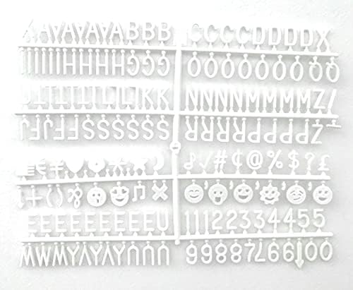 Yazı Tahtası için Beyaz Harfler-Keçe Tahtası için 3/4 İnç Harf Seti, + 350 Karakter Harfler, Semboller, Sayılar ve Emojiler Nomnu