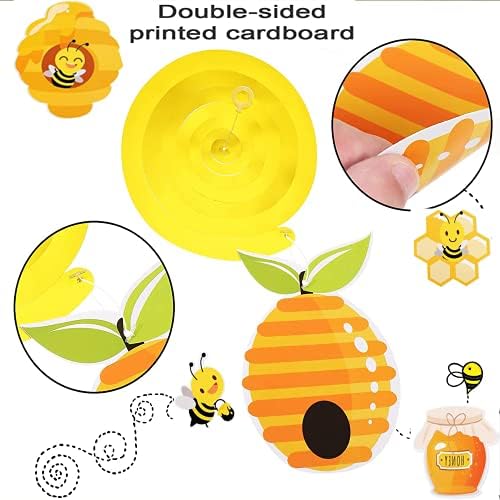 Bal Bumble Bee Asılı Girdap Süslemeleri, 32 PCS Arı Parti Asılı Swirls Folyo Tavan Flamalar için Bal Arı Temalı Çocuk doğum Günü