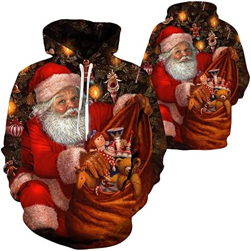 Tüm baskı Hoodies pantolon erkek 3D eşofman Unisex Noel kardan adam kazak kazak Streetwear takım elbise