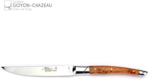 Goyon Chazeau Thiers-6 fransız biftek bıçağı seti-ardıç kolları-ahşap hediye kutusu