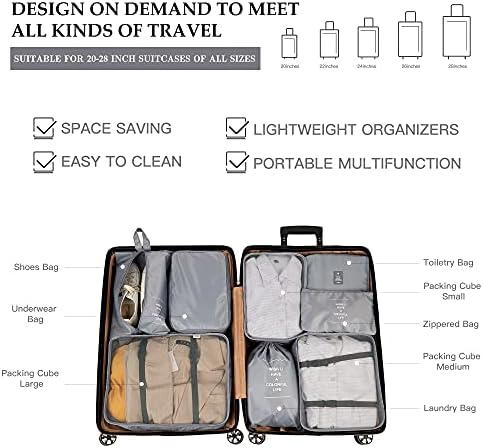 8 Adet Set Ambalaj Küpleri , Seyahat Aksesuarları İçin Tuvalet Çantası Ve Ayakkabı Çantası İle Hafif Seyahat Bagaj Ambalaj Organizatörleri