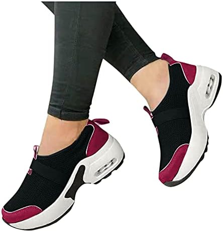 XTBFOOJ Kadın Moda Platformu Sneaker Loafer'lar üzerinde Kayma Düz Tekne Ayakkabı Kama Topuk Tenis yürüyüş ayakkabısı hava yastığı