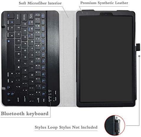 Galaxy Tab Bir 10.1 2019 Klavye Durumda, Bige İnce Standı PU deri kılıf ile Romovable Kablosuz Klavye için 10.1 Samsung Galaxy