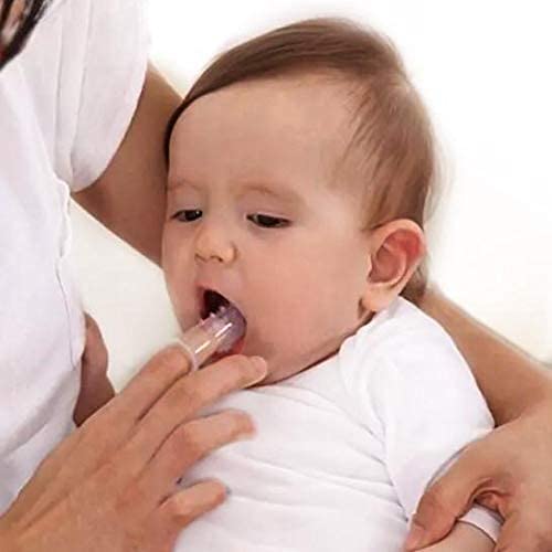 AMXY, Bebek Diş Fırçası (Kutulu), Dil Kaplama Temizleme Fırçası, Silikon Parmak Diş Fırçası, 6 Ay ve Üzeri Bebekler için Diş