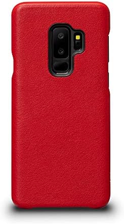 Samsung Galaxy S9 için Sena Leatherskin Snap On Cep Telefonu Kılıfı-Tam Tahıllı Deri ile Sarılmış, Kırmızı