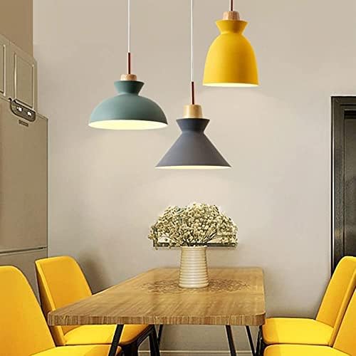 Jnsdy Renk Macaron kolye lamba alüminyum sanat asılı ışık Nordic yemek odası oturma odası dekoratif avize E27 tavan aydınlatma