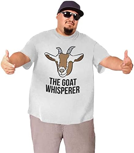 JNITHSHIW Caprıne-Goat-Whısperer erkek Spor Pamuk Moda Büyük Boy T Shirt