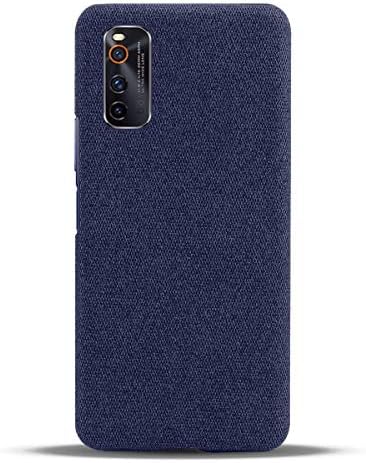 SHUNDA vivo için kılıf iQOO Neo3 5G, Ultra İnce Keçe Kumaş Anti-Parmak İzi Koruma Kapağı için Vivo iQOO Neo3 5G-Mavi