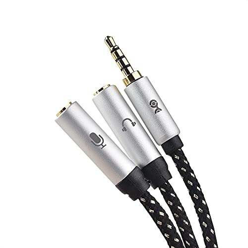 Kablo Konuları 2-Pack 3.5 mm Erkek Çift Kadın Kulaklık Mikrofon Splitter Kablo ( 3.5 mm Kulaklık Splitter) -0.2 m / 10 İnç